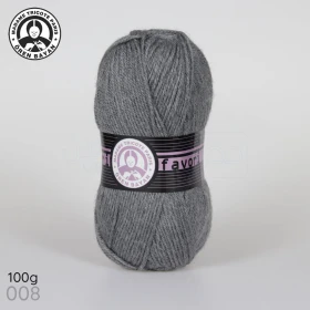  Fil à tricoter laine à tricoter en acrylique 100g 210m, couleur gris souris 008 MADAME TRICOTE PARIS FAVORI