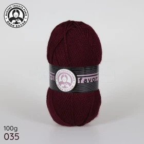  Fil à tricoter laine à tricoter en acrylique 100g 210m, couleur grenat 035 MADAME TRICOTE PARIS FAVORI