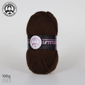  Fil à tricoter laine à tricoter en acrylique 100g 210m, couleur marron 083 MADAME TRICOTE PARIS FAVORI