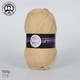  Fil à tricoter laine à tricoter en acrylique 100g 210m, couleur beige 114 MADAME TRICOTE PARIS FAVORI