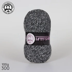 Fil à tricoter laine à tricoter en acrylique 100g 210m, couleur gris moucheté 300 MADAME TRICOTE PARIS FAVORI