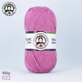  Fil à tricoter laine à tricoter en coton et acrylique 100g 280m, couleur rose 022 MADAME TRICOTE PARIS MADAME COTTON