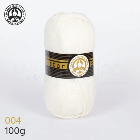  Fil à tricoter laine à tricoter en acrylique 100g 300m, couleur blanc 004 MADAME TRICOTE PARIS STAR