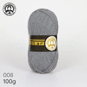  Fil à tricoter laine à tricoter en acrylique 100g 300m, couleur gris souris 008 MADAME TRICOTE PARIS STAR
