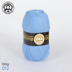  Fil à tricoter laine à tricoter en acrylique 100g 300m, couleur bleu ciel 012 MADAME TRICOTE PARIS STAR