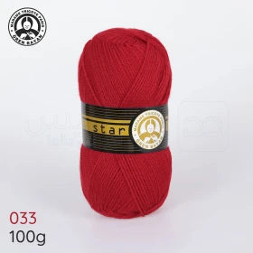  Fil à tricoter laine à tricoter en acrylique 100g 300m, couleur rouge 033 MADAME TRICOTE PARIS STAR