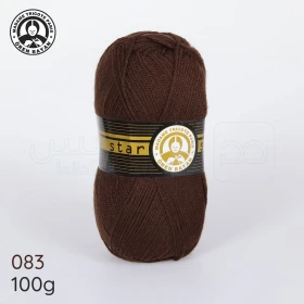  Fil à tricoter laine à tricoter en acrylique 100g 300m, couleur marron 083 MADAME TRICOTE PARIS STAR