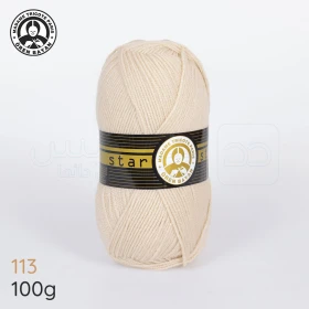  Fil à tricoter laine à tricoter en acrylique 100g 300m, couleur beige clair 113 MADAME TRICOTE PARIS STAR