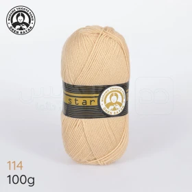  Fil à tricoter laine à tricoter en acrylique 100g 300m, couleur beige 114 MADAME TRICOTE PARIS STAR