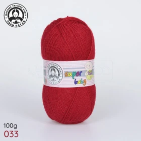  Fil à tricoter laine à tricoter en acrylique 100g, couleur rouge 033 MADAME TRICOTE PARIS SUPER BABY