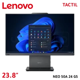 Ordinateur de bureau tout en un intel  I5-13420H, RAM 8GB DDR5, 512GB SSD NVME, écran 23.8" Tactil couleur noir LENOVO NEO 50A 24 G5 TACTIL