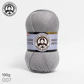  Fil à tricoter laine à tricoter en acrylique 100g, couleur gris 007 MADAME TRICOTE PARIS MADAME PETITE