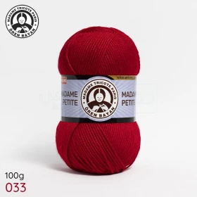 Fil à tricoter laine à tricoter en acrylique 100g, couleur rouge 033 MADAME TRICOTE PARIS MADAME PETITE