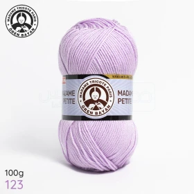 Fil à tricoter laine à tricoter en acrylique 100g, couleur mauve 123 MADAME TRICOTE PARIS MADAME PETITE