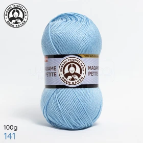  Fil à tricoter laine à tricoter en acrylique 100g, couleur bleu clair 141 MADAME TRICOTE PARIS MADAME PETITE