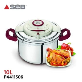 Autocuiseur cocotte en inox avec minuteur intelligent, clipso plus minut precision 10L SEB  P4411506