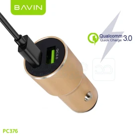  Chargeur téléphoe pour voiture 2 usb 3.0A avec cable Usb type C couleur bronze BAVIN PC376