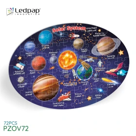 Puzzle enfant educatif - système solaire forme ovale ⌀ 31*44.5cm 72pcs LEDPAP PZOV72