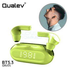  Écouteurs sans fil, écouteurs bluetooth 5.3 deep bass bluetooth, écouteurs bluetooth dans les écouteurs sans fil à suppression de bruit, écran led 420mah QUALEV QBUDS-G