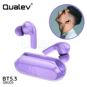  Écouteurs sans fil, écouteurs bluetooth 5.3 deep bass bluetooth, écouteurs bluetooth dans les écouteurs sans fil à suppression de bruit, écran led 420mah QUALEV QBUDS-V