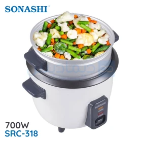 Cuiseur à vapeur riz et légumes 2 en 1 vapeur 700W 1.8L SONASHI SRC-318