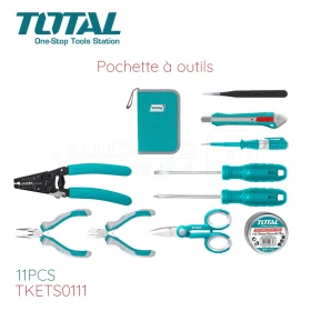  Pochette A Outils 11 Pcs Ensemble D’outils D’électriciens TOTAL TKETS0111