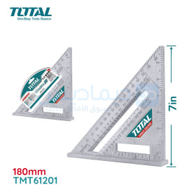  Rapporteur d'angle triangle en plastique ABS 7" 180mm TOTAL TMT61201
