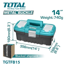  Boîte à outils ,Ensemble en plastique robuste avec serrure en métal 14" TOTAL TPBX0142