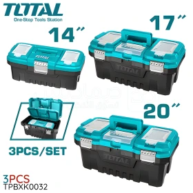  Ensemble de 3 boites à outils vide en plastique (14-17-20)pouces TOTAL TPBXK0032