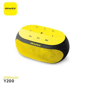  Mini ampli haut parleur sans fil bluetooth, baffle à batterie rechargable 2500mAh couleur jaune AWEI Y200