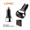 Chargeur Auto LDNIO C2 LED display dual QC3.0 Avec câble Micro USB
